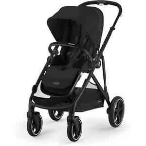 CYBEX Passeggino Gold GAZELLE S, dalla nascita a circa 4 anni, max. 22 kg (modalità singola) / 2x 22 kg (modalità Duo), sistema all-in-1 con 20+ configurazioni, Moon Black