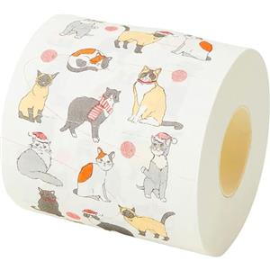 Talking Tables Rotolo di carta igienica natalizia con gatti, divertente accessorio da bagno, idea regalo per Natale