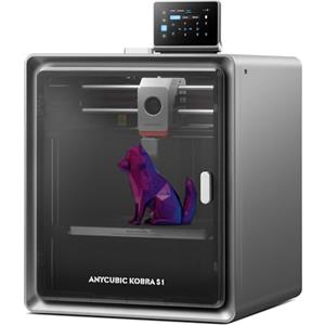 ANYCUBIC Kobra S1 3D Stampante FDM Multicolore Intelligente, 600 mm/s ad Alta Velocità, Monitoraggio AI per Principianti ed Esperti, Dimensioni di Stampa 250 * 250 * 250 mm,Struttura CoreXY Chiusa