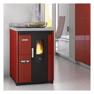 Eva CalÃ²r EVA CALOR - STUFA CUCINA A PELLET EVA CALOR NINA NERO PIASTRA FERRO 7.5 KW - 31428
