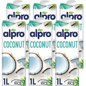 Alpro Bevanda al cocco originale, 100% a base vegetale, senza lattosio e latticini, 1 litro (6 x 1 L)