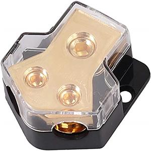 eSynic Blocco Distributore 1 Ingresso 0/2/4 Gauge a 2 Uscite 4/8 Gauge AWG per Amplificatore di Potenza da Auto Splitter Blocco Distribuzione 2 Vie per Auto Alimentazione Sistema Audio Filo di Terra