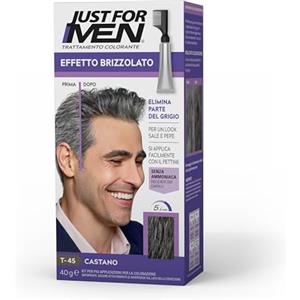 Just for men �Just for Men Touch of Gray, Castano, Trattamento Colorante Graduale, Con Pettine Applicatore, Elimina Parte Del Grigio Per Un Look Brizzolato Naturale