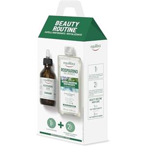 Equilibra, Beauty Routine Capelli Rinforzante Rivitalizzante, Contiene 1 Olio di Rosmarino e 1 Dermo Shampoo Rosmarino, con Olio di Rosmarino e Acido Ialuronico,Cofanetto Capelli per HairCare Routine