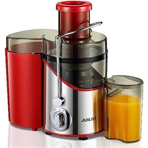 JUILIST Centrifuga Frutta e Verdura, 400W Estrattore di Succo a Freddo con 65 MM Bocca Larga, 3 Velocità, Acciaio Inox, Piedi Antiscivolo, Includi Spazzola, Facile Pulizia, Senza BPA (Rosso)