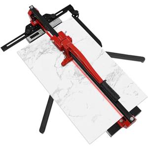 Kazafa Macchina tagliapiastrelle manuale robusta da 120 cm in lega di alluminio con funzione a infrarossi, tagliapiastrelle di precisione per un taglio preciso di 4-15 mm di spessore (rosso, 80 cm)