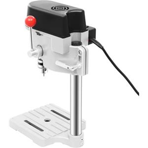 PattenlLevi Trapano a colonna in ghisa da 340 W, con 3 velocità, profondità di foratura 25 mm, mini trapano da tavolo, regolazione della velocità, trapano da banca, ferro (diametro ≤0,24 in)/legno (diametro ≤