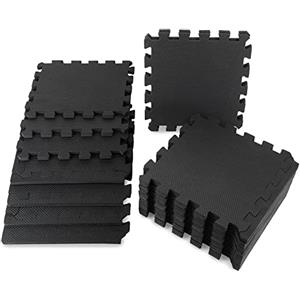 ALPIDEX Tappetino Puzzle Palestra Set 21 Pezzi 30 x 30 x 1 cm Nero 1,95 m² Materassino Gommato Gym Tappetini Salvapavimento Fitness Gomma EVA Protettivi Antiscivolo