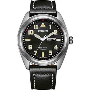 Citizen Orologio Analogo Eco-Drive Uomini con Cinturino in Pelle