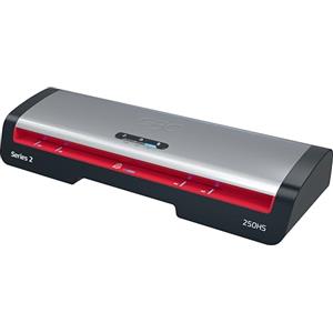 GBC Plastificatrice A3 GBC 250HS piccoli uffici - Alta velocità, riscaldamento rapido in 1 minuto, 75-125 micron, anti-inceppamento, autospegnimento, con 5 buste di laminazione A4, Nero/Rosso, 4410071EU