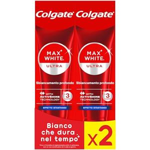 Colgate Dentifricio Max White Ultra Multi Protect 50 ml - Dentifricio per denti bianchi e freschezza duratura (Confezione da 2)