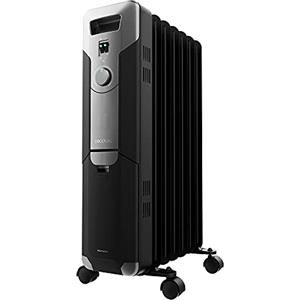 Cecotec Radiatore elettrico ad olio Cecotec ReadyWarm 7000 Space Black 7 moduli, basso consumo energetico, 1500 W, 3 livelli, raccoglitore di cavi, sistema di sicurezza, rotelle, 15 m2