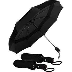 Repel Umbrella Ombrello Pieghevole Antivento Compatto e Resistente - Apri e Chiudi Automatico - Struttura in Fibra di Vetro, Telo Impermeabile - Ombrello Portatile Perfetto per Zaino, Borsa e Viaggi