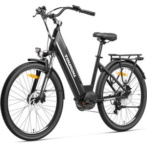 Touroll Bicicletta elettrica MA1 26,Motore centrale da 250 W 75 Nm e batteria da 36 V 13 Ah, autonomia 110 km, freno a disco idraulico, bici elettriche per uomo e donna