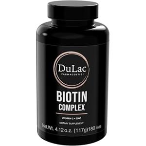 DULÀC FARMACEUTICI 1982 Dulàc - Biotina Complex, Integratori per Capelli, Contiene Biotina, Selenio, Zinco e Vitamina C per Capelli, Pelle e Unghie, Uomo e Donna, Made in Italy, Scorta per 6 Mesi, 180 Compresse