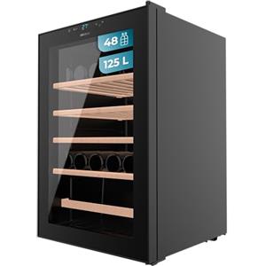 Cecotec Cantinetta Vino Bolero GrandSommelier 4850 Black Compressor. 49 Bottiglie, Silenziosa 42dB, Temperatura 4-18ºC, Pannello Touch, LED Interno, Eco-Friendly, Design Elegante e Moderno