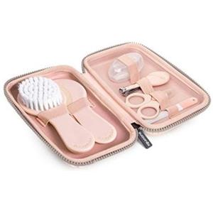 Suavinex Set Manicure Girl - Kit Igiene per Neonati con Spazzola, Pettine, Spazzolino, Forbici, Lima e Tagliaunghie in Beauty Case Impermeabile Rosa
