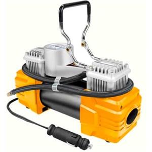 AVILIA - Compressore Aria Portatile 12V 200W con Presa Accendisigari Auto - Manometro Integrato - Ugello Universale con 3 Adattatori - Cavo 2,75m - Mini Compressore per Auto, Moto, Bici, Palloni