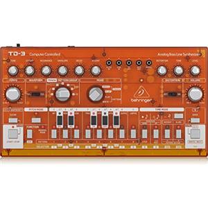 Behringer TD-3-TG Sintetizzatore analogico Bass Line con VCO, VCF, sequenziatore a 16 fasi, effetti di distorsione e catena poli a 16 voci, compatibile con PC e Mac