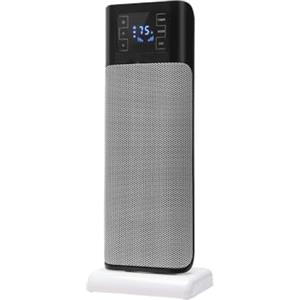 Avilia Termoventilatore Digitale a Torre con Termostato Regolabile - Stufa Elettrica Oscillante con Pannello di Controllo Touch, in Terracotta, 17x22x58cm, Grigio e Nero