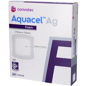 Convatec Italia Aquacel Medicazione Sterile Adesiva in Schiuma di Poliuretano Idrocellulare 17,5x17,5 cm - 10 Pezzi