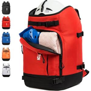MARITTON SIK - Borsa per scarponi da sci e snowboard, zaino da viaggio per casco da sci, occhiali, guanti da sci, snowboard e accessori (rosso)