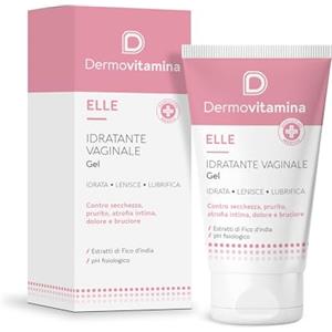 Dermovitamina Elle Gel Vaginale Idratante - Igiene Intimo Donna - Contro Secchezza, Prurito, Atrofia Intima, Dolore e Bruciore - Con Estratto di Fico d'India - Non Macchia - 40 ml