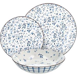 Tognana Cottage, servizio piatti 18 pezzi per 6 persone, Porcellana, Blu