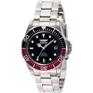 Invicta Pro Diver Orologio da Uomo in acciaio inossidabile con movimento Automatico - 40mm, Argento/Rosso