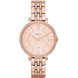 Fossil Orologio Jacqueline per donna, Movimento al quarzo a tre lancette con cinturino in acciaio inossidabile, Tonalità Oro Rosa E Glitter