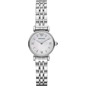 Emporio Armani Orologio Analogico Quarzo Donna con Cinturino in Acciaio Inox, Tono argento