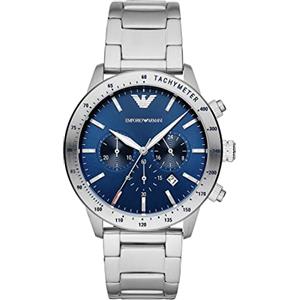Emporio Armani Orologio Uomo, movimento cronografo, cassa 43 mm in acciaio inossidabile con bracciale in acciaio inossidabile, AR11306