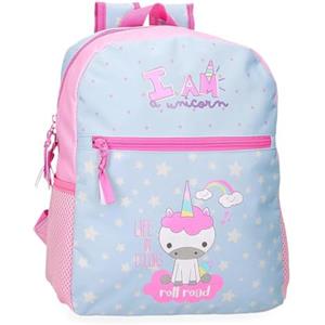 Roll Road I Am a Unicorn Zaino Scuola Adattabile a Carrello Blu 27 x 33 x 11 cm Poliestere 9,8 L, blu, Zaino scuola adattabile a carrello