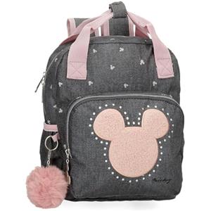 Disney Joumma Mickey Studs Zaino Scuola Nero 23x28x10 cm Poliestere 6,44L, Nero, Zaino scuola