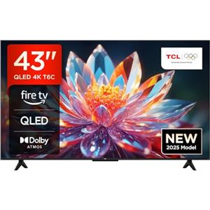 TCL 43T6C 43'' QLED TV 4K HDR, Fire TV (Smart tv con Dolby Vision e Atmos, HDR10+, Premi e Chiedi ad Alexa)
