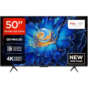 TCL 50C61KS 50'' Mini LED TV, 4K UHD QLED, Smart Google TV con Dolby Atmos
