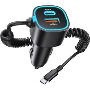 GuMosh 65 W 3 porte Accendisigari USB C PD 35 W caricatore auto adattatore 12 V caricatore USB C auto accessori compatibili con i-Phone 16/16 Pro/16 Pro Max/15/15 Pro Max, Galaxy S25/S24 GPS