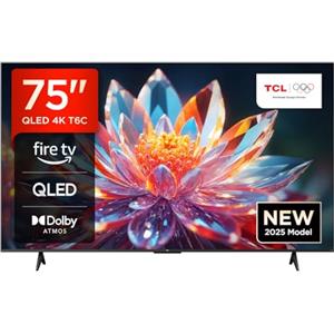 TCL 75T6C 75'' QLED TV 4K HDR, Fire TV (Smart tv con Dolby Vision e Atmos, HDR10+, Premi e Chiedi ad Alexa)