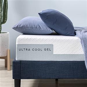 Zinus Ultra Cool Gel - Materasso in schiuma, 180 x 200 cm, colore: Bianco