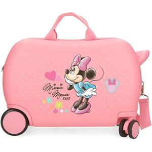 Disney Joumma Bags, Minnie Imagine, Valigia Cabina, Valigia per bambini, Realizzato in ABS, un materiale, Quattro Ruote Doppie di Giro multidirezionale, Chiusura a combinazione laterale., Rosa