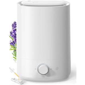 AROEVE Umidificatore Ambiente 5L, a Nebulizzazione Ultrasonica con Diffusore di Oli Essenziali, Ugello 360°, Luci Notturne 28dB, 50H di Autonomia, per Camera da Letto Neonato, Piante