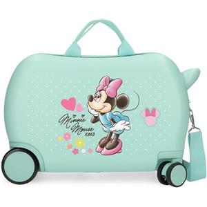 Disney Joumma Bags, Minnie Imagine, Valigia Cabina, Valigia per bambini, Realizzato in ABS, un materiale, Quattro Ruote Doppie di Giro multidirezionale, Chiusura a combinazione laterale., turchese,