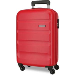 ROLL ROAD Flex Valigia rigida realizzata in ABS, un materiale, chiusura a combinazione laterale 4 ruote doppie bagaglio a mano, pratico interno con un vano, rosso, Taglia unica, Valigia Air Europa