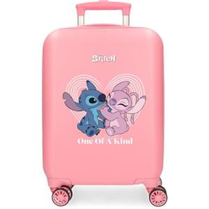 Disney Stitch One of A Kind Luggage - Bagaglio per ragazzi, bagaglio a mano unico nel suo genere con lucchetto a combinazione laterale e 4 ruote, realizzato in ABS, un materiale rigido e leggero.