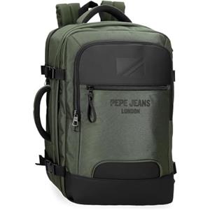 Pepe Jeans Bromley Zaino da Cabina Portatile 15,6 Pollici Verde 30x44x18 cm Poliestere Bagaglio a Mano, Verde, Taglia unica, Zaino Cabina