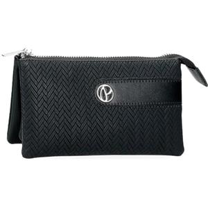 Pepe Jeans Sprig Portafoglio Tre scomparti Nero 17,5 x 9,5 x 2 cm Pelle sintetica by Joumma Bags, Nero, Taglia unica, Portafoglio Tre Scomparti