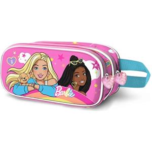 KARACTERMANIA Barbie Rainbow-Astuccio 3D Doppio, Rosa, 8 x 23,5 cm
