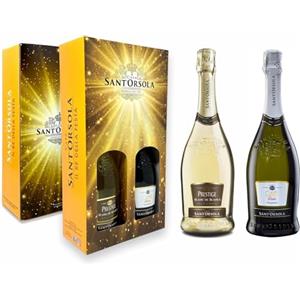 Sant'Orsola - Set Vino Cuvèe Prestige Blanc de Blancs 11% e Vino Dolce 9,5%, da Prestigiosa Uva Bianca Italiana, Gusto Dolce con Note Fruttate e Aromatiche, 2x750 ml (Confezione da 6)