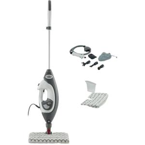 Shark Floor & Handheld Steam Cleaner, Scopa a Vapore e Vaporetto a Mano, 2 in 1, per Tutti i Pavimenti Duri, con 5 Accessori, 2 Impostazioni, Grigio/Bianco, S6005EU