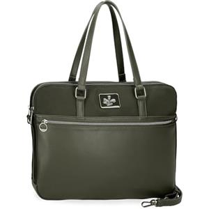 Pepe Jeans Christine - Valigetta per computer portatile, verde, 40 x 30 x 5 cm, in poliestere, con dettagli in pelle sintetica by Joumma Bags, Verde, Taglia unica, Valigetta portatile